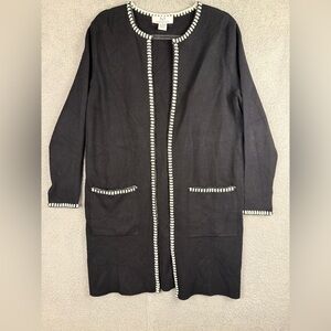 Magaschoni long knit cardigan black size medium